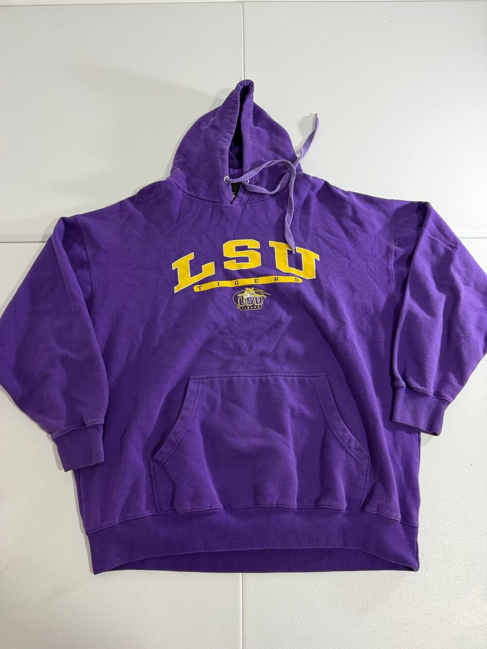 LSU Tigers Hoodie Size L Purple Vintage TSI Sportswear Pullover Sweatshirt